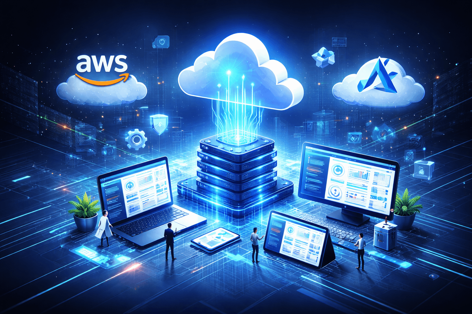 Deployment services illustration showing secure rollout planning